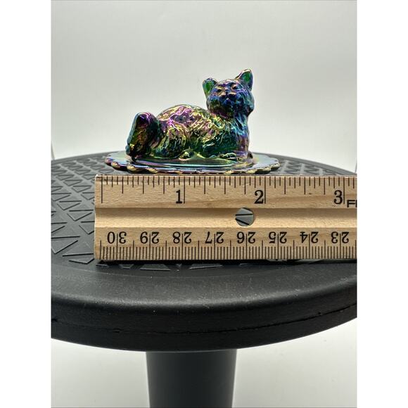 Rare Vintage Mosser Iridescent Carnival Glass Cat Nest - Picture 6 of 9